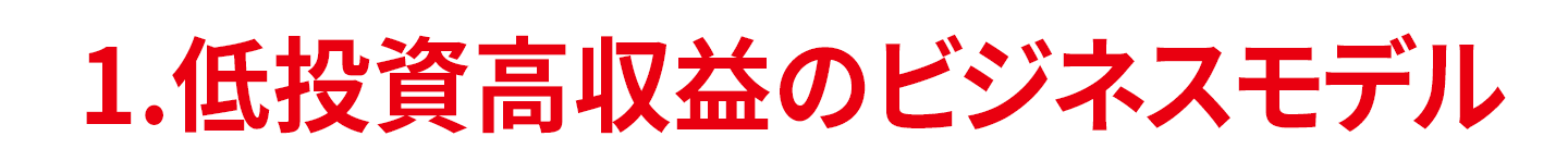 2.低投資高収益のビジネスモデル